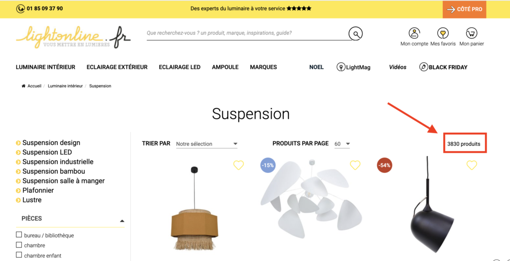 3800 produits dans la catégorie suspension chez LightOnline